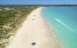 Long white sand beach