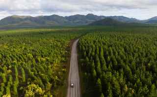 Aerial shot of Byfield National Park in Yeppoon