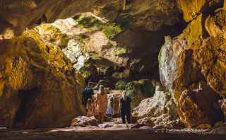 A family in Yeppoon&#39;s Caves